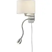 TRIO Leuchten - Moderne runde Wandleuchte Nickel matt mit weißem Schirm - Hotel I Wohnzimmer I Schlafzimmer - Metall Rund - I E14