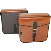 Sportfabric Paar Fahrrad-Hinterrad-Seitentaschen im Stil von vintage - Riemenbefestigung - Lederoptik S14 30 x 11 x 30 cm