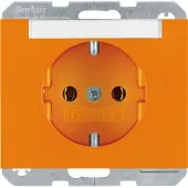 Berker Steckdose SCHUKO mit Beschriftungsfeld K.1/K.5 orange, glänzend