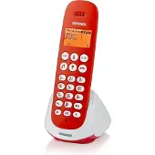 Brondi Adara, DECT-Telefon, Kabelloses Mobilteil, Freisprecheinrichtung, 20 Eintragungen, Anrufer-Identifikation, Rot, Weiß