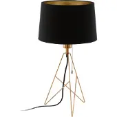 Eglo Stativ Tischlampe Camporale, Textil Tischleuchte, kleine Stehlampe, Design-Lampe Wohnzimmer mit Zugschalter, E27