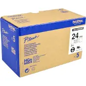 Brother HGE-251V5 - Schwarz auf Weiß - Rolle (2,4 cm x 8 m)