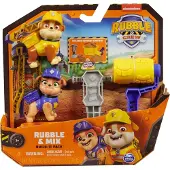 Paw Patrol Rubble & Crew – Actionfiguren-Set mit 2 Hundefiguren, 2 Bauspielzeugen und 85g Kinetic Sand Build-it-Sand, sortiert, Zufallsauswahl, 3 Jahr(e), Mehrfarbig