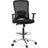 Hjh OFFICE Arbeitsstuhl Top Work 44 Drehstuhl mit Armlehnen (höhenverstellbar) Stoff / Netzstoff