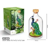 Tinisu Pfau Bausteine Modell Figur Klemmbausteine Flasche Micro-Bricks