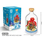 Tinisu Oktopus Bausteine Modell Figur Klemmbausteine Flasche Micro-Bricks