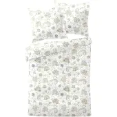 TRAUMSCHLAF Biber Bettwäsche Solomon grün 155x220 cm + 80x80 cm