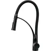VOREL Küchenarmatur Flexible NOIR, schwarz 43cm, Wasserhahn, Spültischarmatur, Mischbatterie