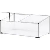 Beliani Mini-Gewächshaus Silber Aluminium u. Polycarbonat 4 mm 60x100x41 cm mit 2 Dachfenstern Rillen-Optik Tropenhaus für Garten