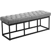 CLP Sitzbank Amun Stoff Schwarz grau/120 cm