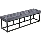 CLP Sitzbank Polson Samt Schwarz grau/150 cm