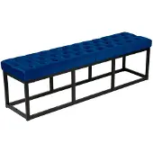 CLP Sitzbank Polson Samt Schwarz blau/150 cm