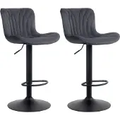 CLP 2er Set Barhocker Linus höhenverstellbar und 360 drehbar schwarz Material Samt