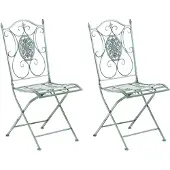 CLP 2er Set Gartenstühle Sibell antik-grün