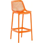 CLP Barhocker Air Kunststoff mit Lehne wetterfest UV-beständig bis 160 kg orange