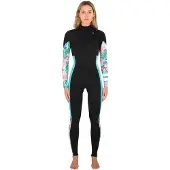 Hurley Plus Printed 4/3 Mm Neoprenanzug Mit Langem Arm Und Reißverschluss Am Brustkorb Für Damen