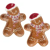 MamboCat 2er Set Candyman Keksteller Lebkuchenmann L22xB17cm Steingut Gebäck Weihnachten