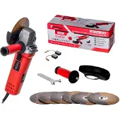 VERTEX Winkelschleifer mit Drehzahlregelung, 900 W, 125 mm Scheibe, leistungsstarker Trennschleifer, rot