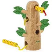 Janod Tropik - Holz Fädelspiel Baum - Motorikspielzeug