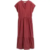 Tom Tailor Solid Volants ärmelloses Kleid