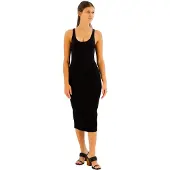 Armani Exchange für Damen. XW000820AF13729UC001 Schwarzes Midikleid (XL), Lässig, Viskose, Ärmellos / Hosenträger