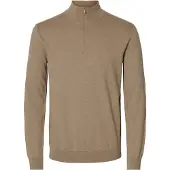 Selected Herren Pullover & Cardigans Slhberg Half Zip Cardigan Noos - Beige - Größe L