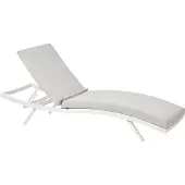 Beliani Gartenliege Weiß Aluminium mit Bespannung Hellgrau Stoff Verstellbares Kopfteil Modern Outdoor Garten Terrasse Balkon Außenbereich Ausstattung