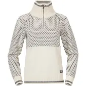 Bergans Pullover Alvdal Wool Half Zip Damen Vanilla White/Solid Dark Grey-XL
