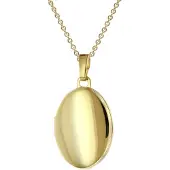 Trendor 28963 Medaillon Anhänger Gold 333/8K Mit Vergoldeter Silberkette