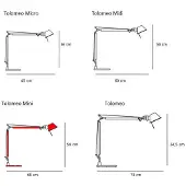 Artemide Tolomeo MINI Tischleuchte Schwarz - , Schwarz, für Arbeitszimmer / Büro, Aluminium, Design