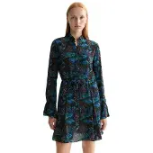 Scotch & Soda Printed Langärmliges Kurzes Kleid