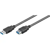 Microconnect USB3.0AAF3B, 3 m, USB A, USB A, USB 3.2 Gen 1 (3.1 Gen 1), Schwarz