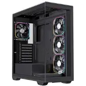 Einarex PC-Tower PRISMA S700 RGB Schwarz gehärtetes Glas ATX 9 Lüfter unterstützen 360mm