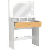 VCM Frisiertisch | Maße ca. H. 133 x B. 80 x T. 40 cm | Schminktisch mit Schublade und Spiegel – Kosmal