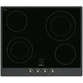 Smeg P864AO Elektro-Kochfeld, Glaskeramik, 59,6 cm Breite, 4 Kochstellen