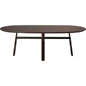Ebuy24 Cross Dan-Form Esstisch 75x220cm Furnier Walnuss.