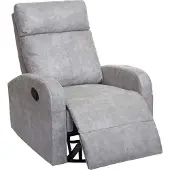 Mendler Fernsehsessel MCW-A54 Premium, Relaxsessel Schaukelstuhl Wippfunktion, drehbar Stoff/Textil hellgrau