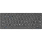 Rapoo E9600M, Mini, Kabellos, RF Wireless + Bluetooth, Scherenschalter, QWERTY, Grau