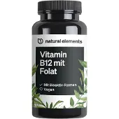 Natural Elements Vitamin B12 mit Folat Tabletten - 180 Tabletten_für 6 Monate