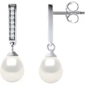 Diadema Ohrringe Hängeohrringe Süßwasserperlen 6-7mm Weiß Birnen Schmuck 925