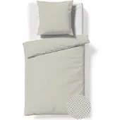 Fleuresse gewebte Edelflanell Bettwäsche Lech Turnhout 135x200 cm + 80x80 cm beige