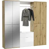 Ebuy24 ProjektX Garderobenmöbel Set Eiche Nachbildung, Spiegel.