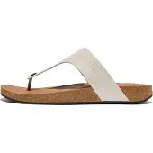FitFlop Slipper iQushion Leather Toe-Post Sandals Herren Clay Grey-Schuhgröße 44