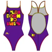 Turbo Was Born To Swim Badeanzug Mit Dünnen Trägern