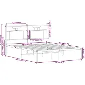 vidaXL Bettgestell ohne Matratze Sonoma-Eiche 140x200 cm Holzwerkstoff