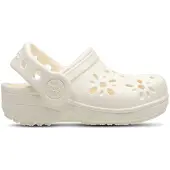 Crocs Sandale Kleinkind Classic Floral Cut Out Clog Chalk-Schuhgröße 19 - 20