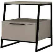 Dmora Nachttisch Dkastrat, Niedrige Kommode, Tisch, Multifunktionaler Nachttisch, 45x40h50 cm, Taube