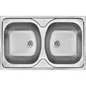 Deante Stahlspülbecken, 2 - Becken - aufgesetzt - satin