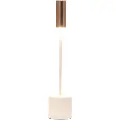 Zafferano - Carolina LED-Tischlampe mit wiederaufladbarer, dimmbarer Touch-Funktion - Poliertes Elfenbein und gebürstete Bronze