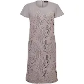 Goldner Spitzenkleid aus Chiffon, Flügelärmeln in taupe | Gr.: 52